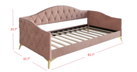 Home Design Hemnes Upholstered Twin Daybed for Adult, Living Room & Guest Room, Crystal Diamond Button Tufted, Easy Assembly