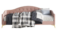 Home Design Hemnes Upholstered Twin Daybed for Adult, Living Room & Guest Room, Crystal Diamond Button Tufted, Easy Assembly