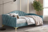 Home Design Hemnes Upholstered Twin Daybed for Adult, Living Room & Guest Room, Crystal Diamond Button Tufted, Easy Assembly