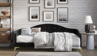 Home Design Hemnes Upholstered Twin Daybed for Adult, Living Room & Guest Room, Crystal Diamond Button Tufted, Easy Assembly