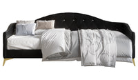 Home Design Hemnes Upholstered Twin Daybed for Adult, Living Room & Guest Room, Crystal Diamond Button Tufted, Easy Assembly