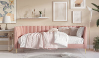 Home Design Delano Twin Upholstered Daybed, Vertical-Channel Tufted Daybed for Adult, Easy Assembly