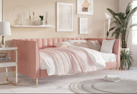 Home Design Delano Twin Upholstered Daybed, Vertical-Channel Tufted Daybed for Adult, Easy Assembly