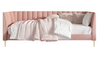 Home Design Delano Twin Upholstered Daybed, Vertical-Channel Tufted Daybed for Adult, Easy Assembly