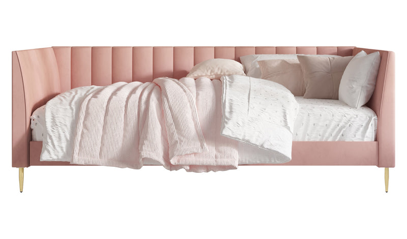 Home Design Delano Twin Upholstered Daybed, Vertical-Channel Tufted Daybed for Adult, Easy Assembly