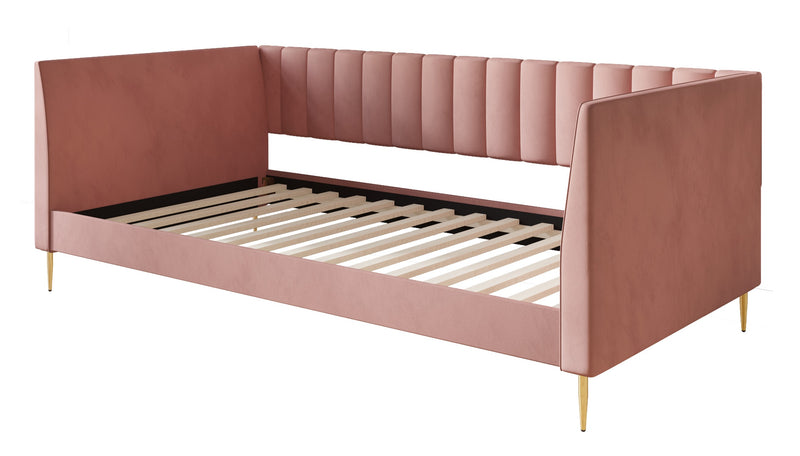 Home Design Delano Twin Upholstered Daybed, Vertical-Channel Tufted Daybed for Adult, Easy Assembly