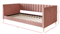 Home Design Delano Twin Upholstered Daybed, Vertical-Channel Tufted Daybed for Adult, Easy Assembly