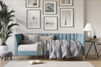 Home Design Delano Twin Upholstered Daybed, Vertical-Channel Tufted Daybed for Adult, Easy Assembly