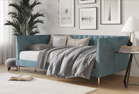 Home Design Delano Twin Upholstered Daybed, Vertical-Channel Tufted Daybed for Adult, Easy Assembly