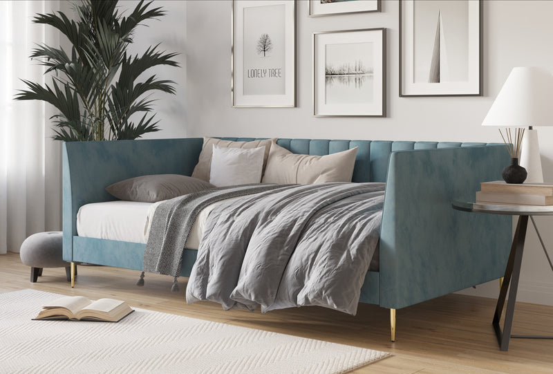 Home Design Delano Twin Upholstered Daybed, Vertical-Channel Tufted Daybed for Adult, Easy Assembly