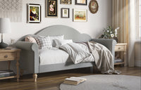 Home Design Chaise Upholstered Twin Daybed with Arched-Back Design – Adult Guest Room or Living Room, Easy Assembly