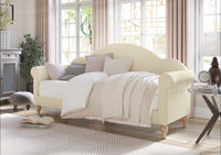 Home Design Chaise Upholstered Twin Daybed with Arched-Back Design – Adult Guest Room or Living Room, Easy Assembly