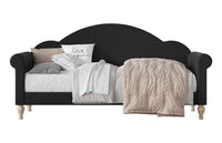 Home Design Chaise Upholstered Twin Daybed with Arched-Back Design – Adult Guest Room or Living Room, Easy Assembly