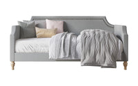 Home Design Pita Upholstered Twin Daybed with Nailhead Trim and Scooped Silhouette – Adult Living Room, Guest Room, or Bedroom, Easy Assembly