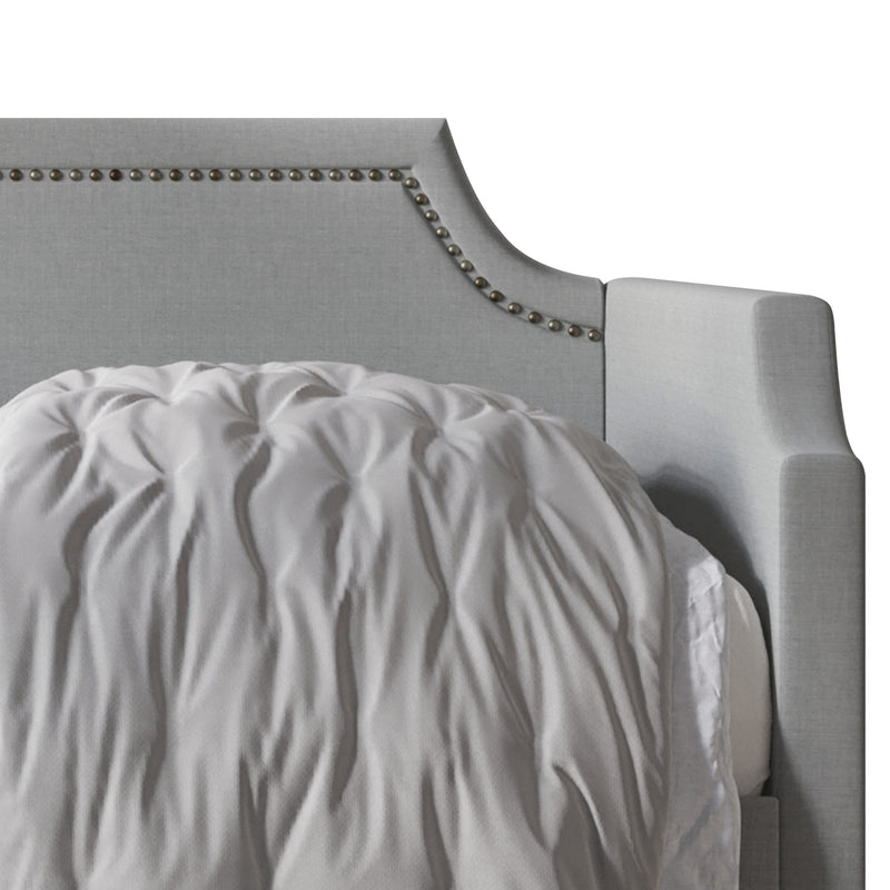 Home Design Pita Upholstered Twin Daybed with Nailhead Trim and Scooped Silhouette – Adult Living Room, Guest Room, or Bedroom, Easy Assembly