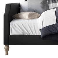 Home Design Pita Upholstered Twin Daybed with Nailhead Trim and Scooped Silhouette – Adult Living Room, Guest Room, or Bedroom, Easy Assembly