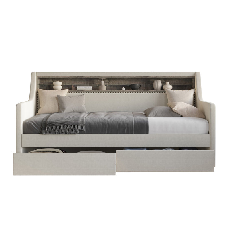 Home Design Brianna Upholstered Twin Daybed