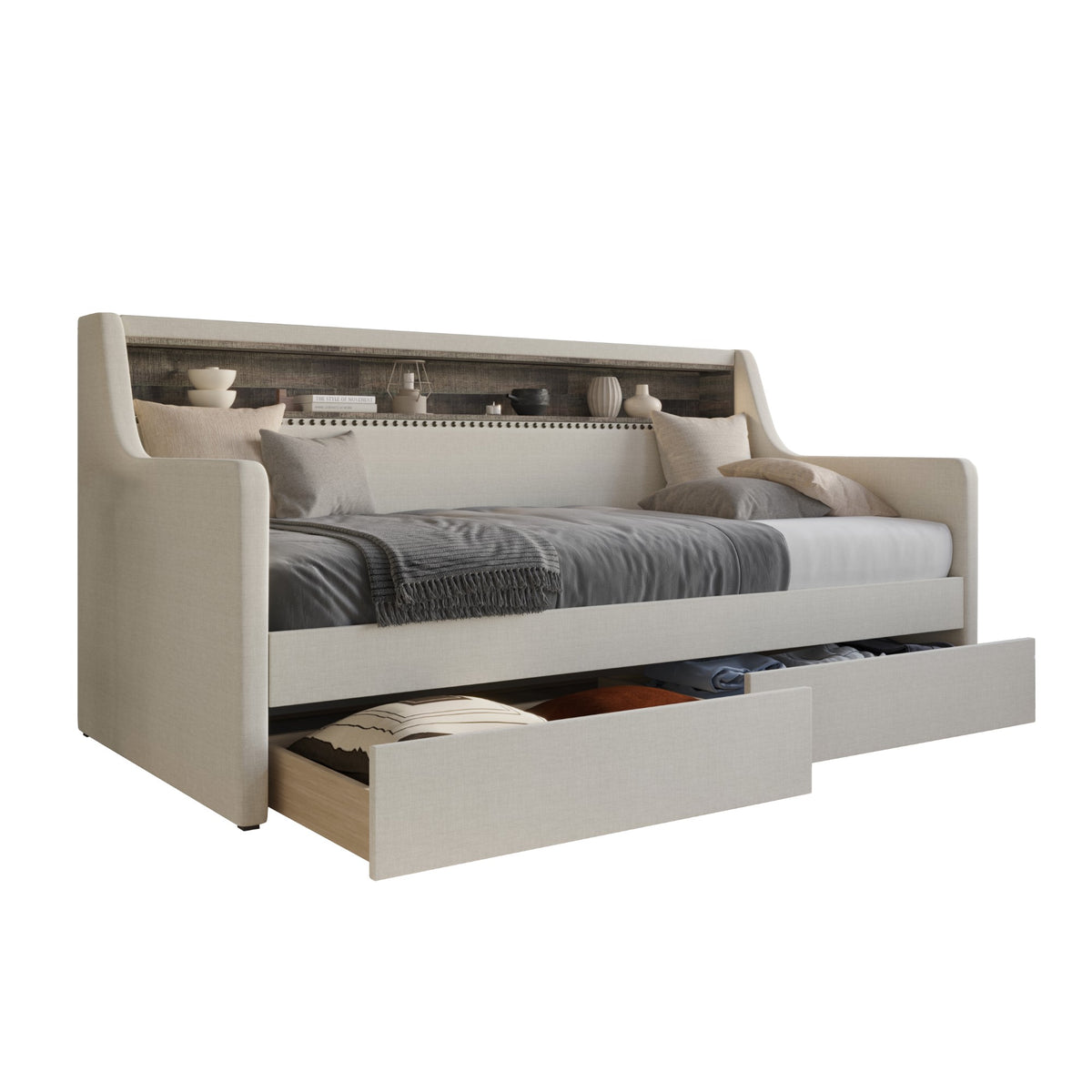 Home Design Brianna Upholstered Twin Daybed
