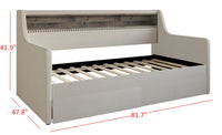 Home Design Brianna Upholstered Twin Daybed