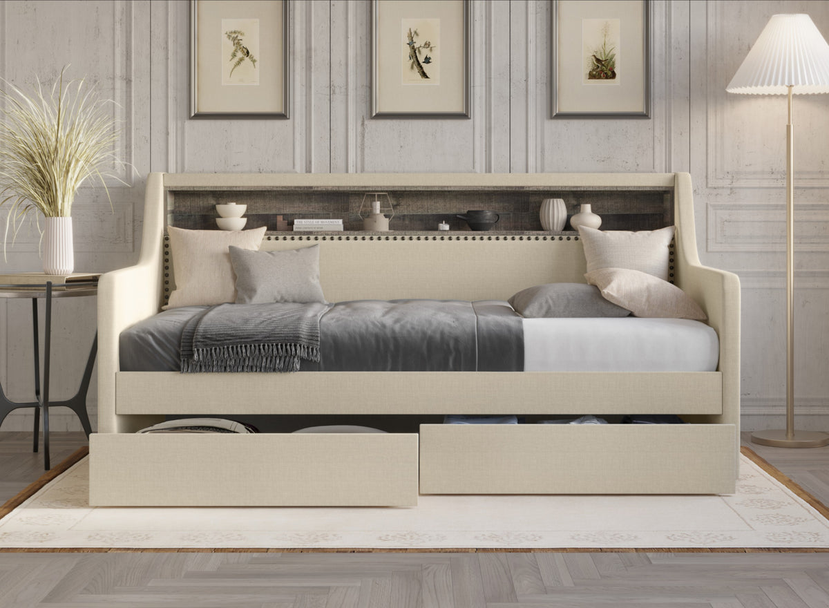 Home Design Brianna Upholstered Twin Daybed