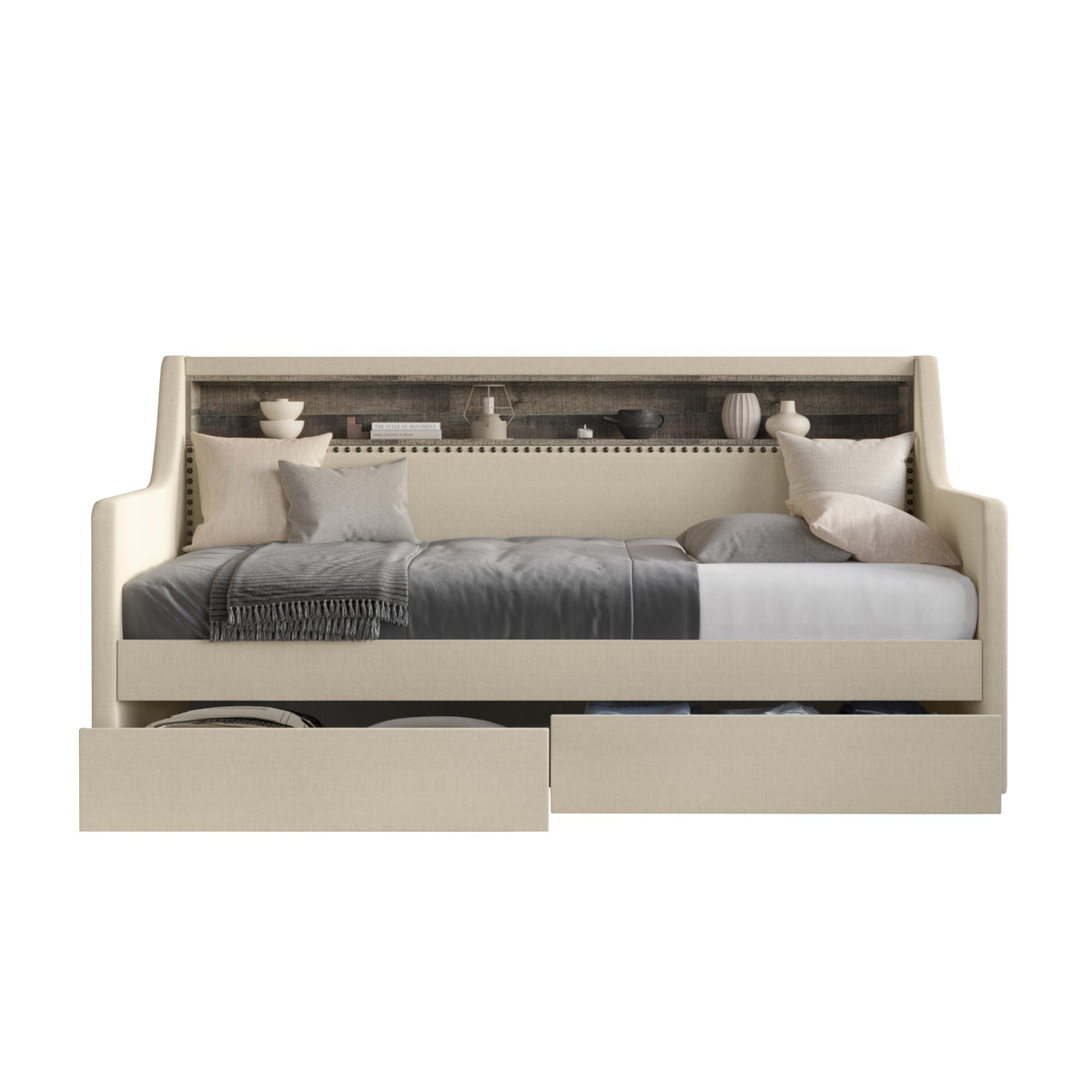 Home Design Brianna Upholstered Twin Daybed