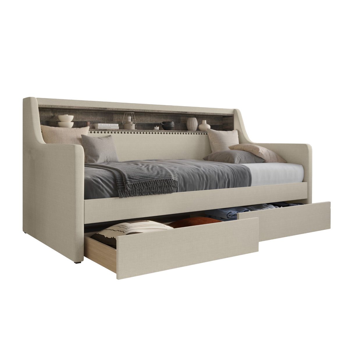 Home Design Brianna Upholstered Twin Daybed