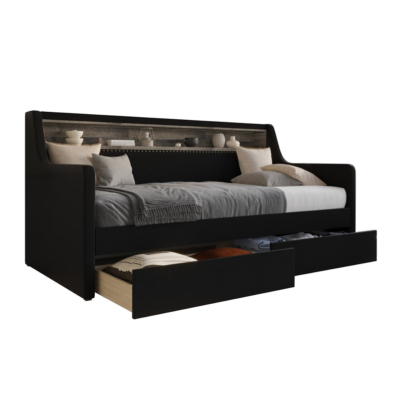 Home Design Brianna Upholstered Twin Daybed