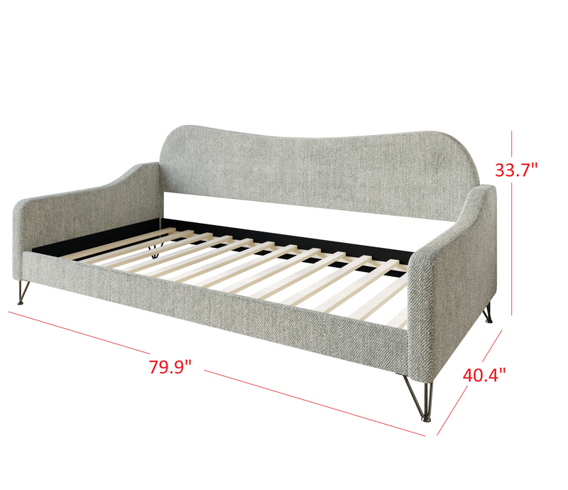 Home Design Natty Upholstered Twin Daybed, for Adult Bedroom or Guest Room