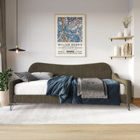 Home Design Natty Upholstered Twin Daybed, for Adult Bedroom or Guest Room