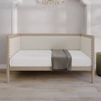 Home Design Cairo Twin Upholstered Daybed ，Warm Gray