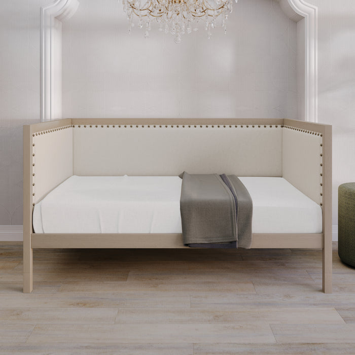 Home Design Cairo Twin Upholstered Daybed ，Warm Gray