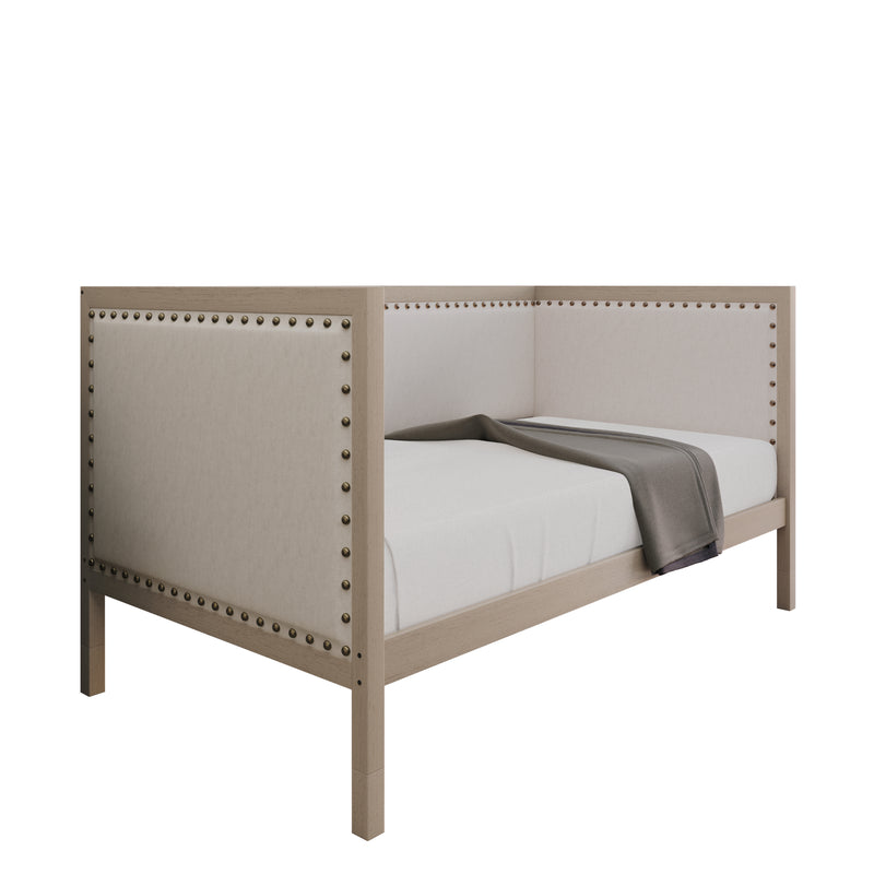 Home Design Cairo Twin Upholstered Daybed ，Warm Gray