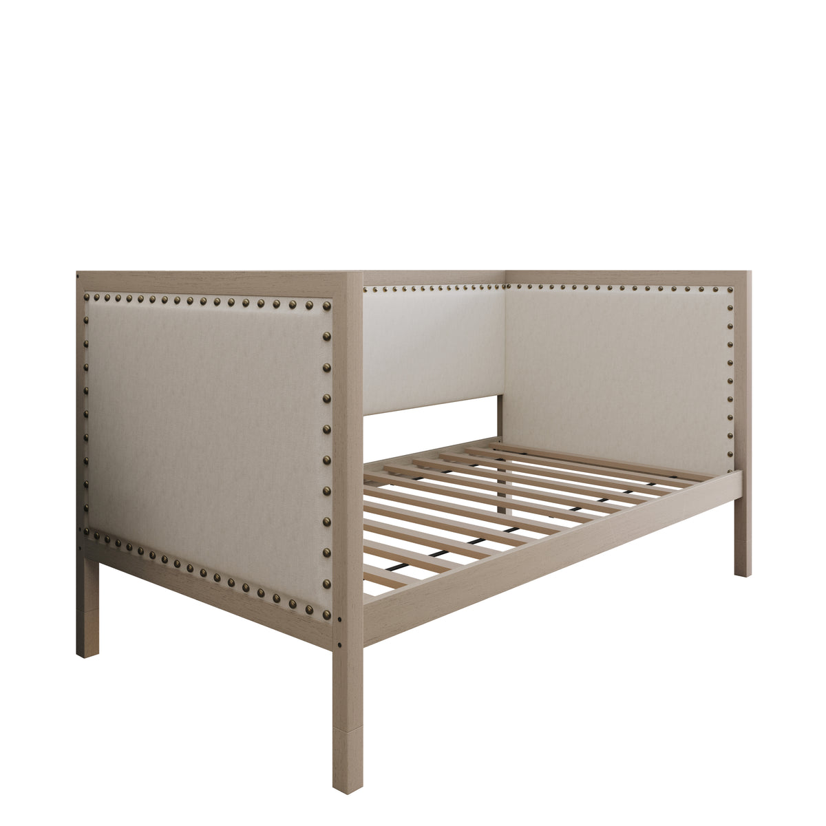 Home Design Cairo Twin Upholstered Daybed ，Warm Gray