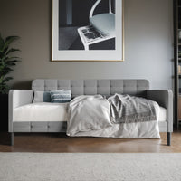 Home Design Fallon Linen Upholstered Daybed for Kids and Adults