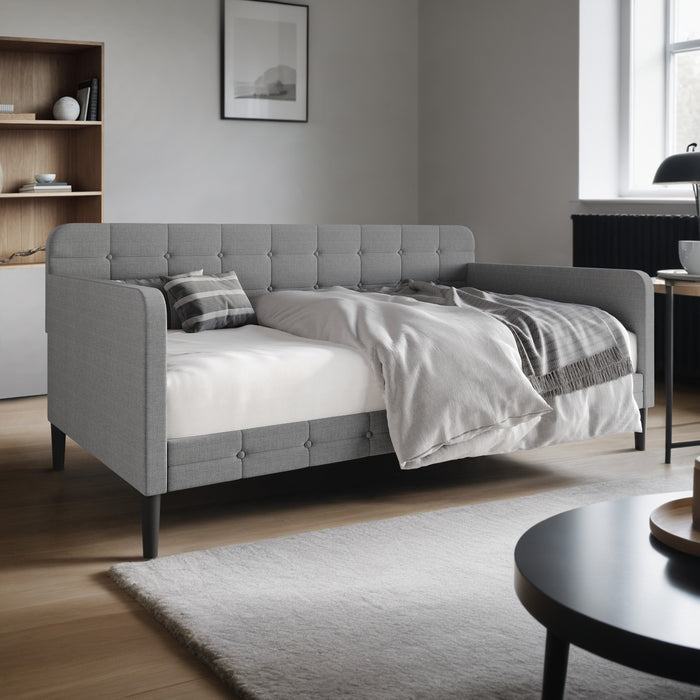 Home Design Fallon Linen Upholstered Daybed for Kids and Adults