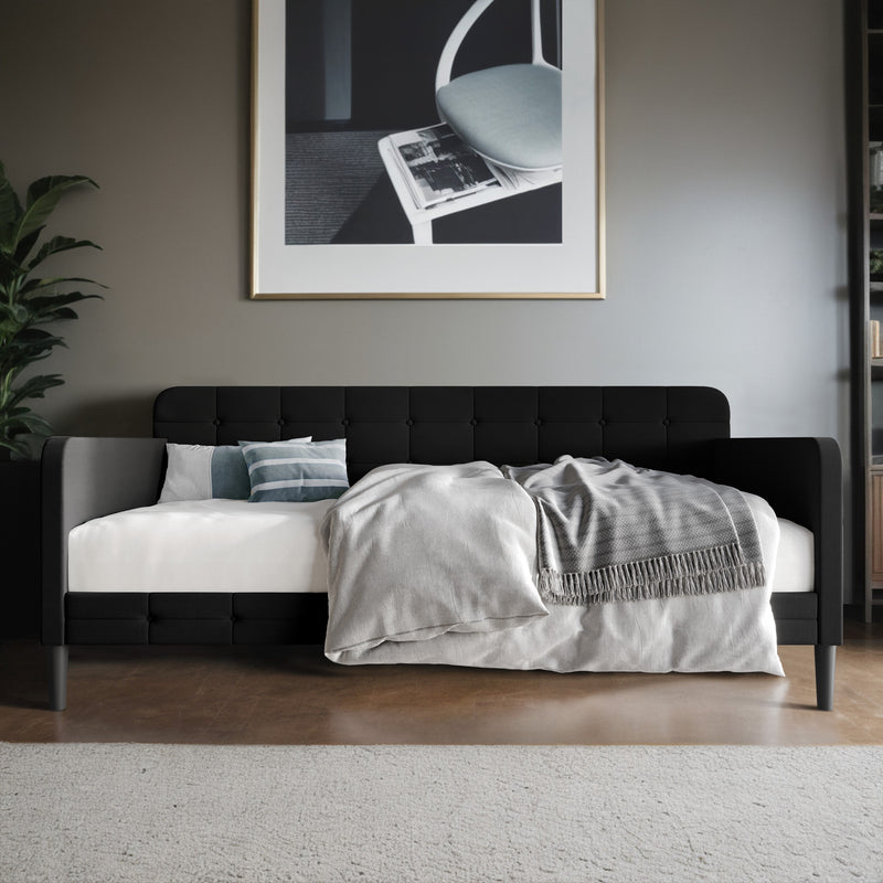 Home Design Fallon Linen Upholstered Daybed for Kids and Adults