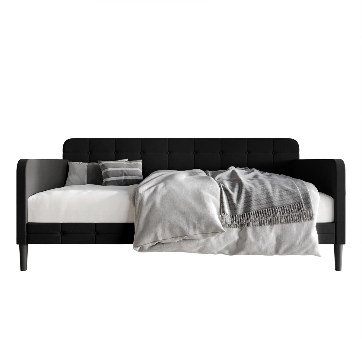 Home Design Fallon Linen Upholstered Daybed for Kids and Adults
