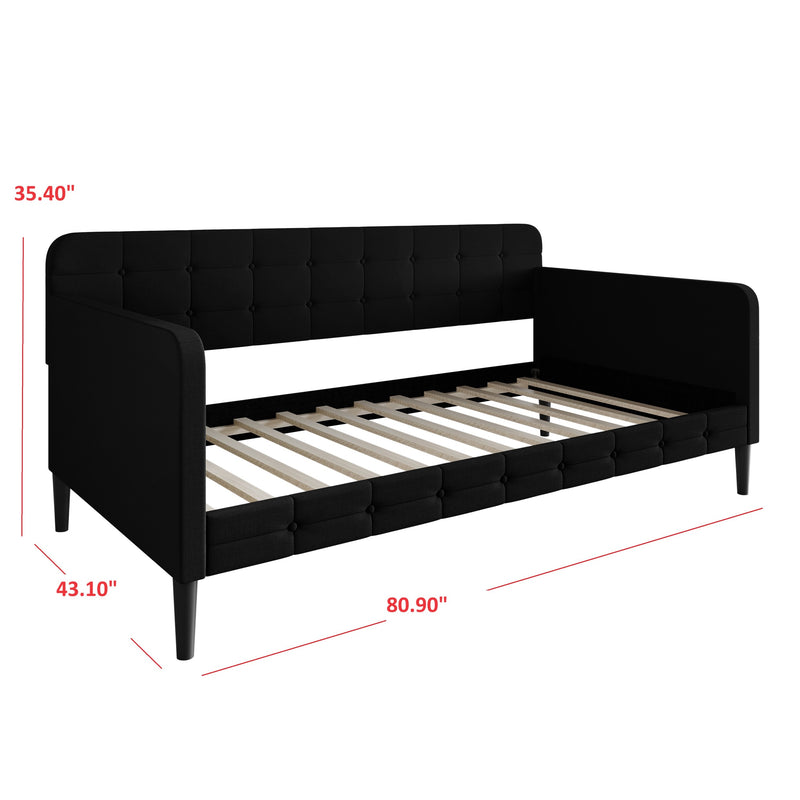 Home Design Fallon Linen Upholstered Daybed for Kids and Adults