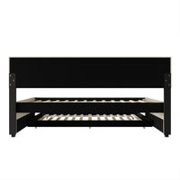 Home Design Tyler Daybed with Trundle for Adult, Warm Gray