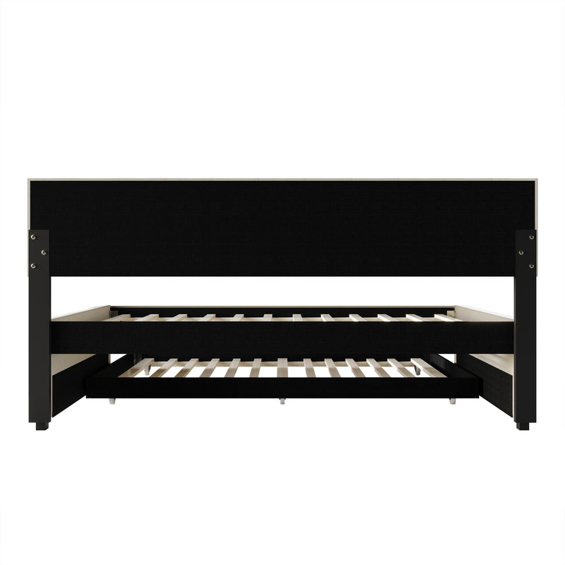 Home Design Tyler Daybed with Trundle for Adult, Warm Gray