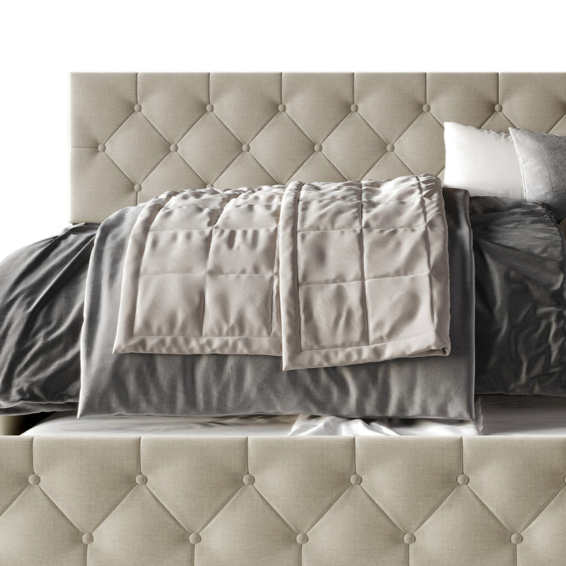 Home Design Tyler Daybed with Trundle for Adult, Warm Gray