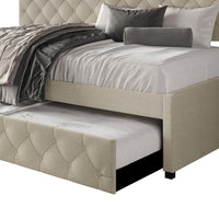 Home Design Tyler Daybed with Trundle for Adult, Warm Gray
