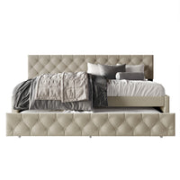 Home Design Tyler Daybed with Trundle for Adult, Warm Gray