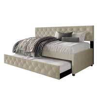 Home Design Tyler Daybed with Trundle for Adult, Warm Gray
