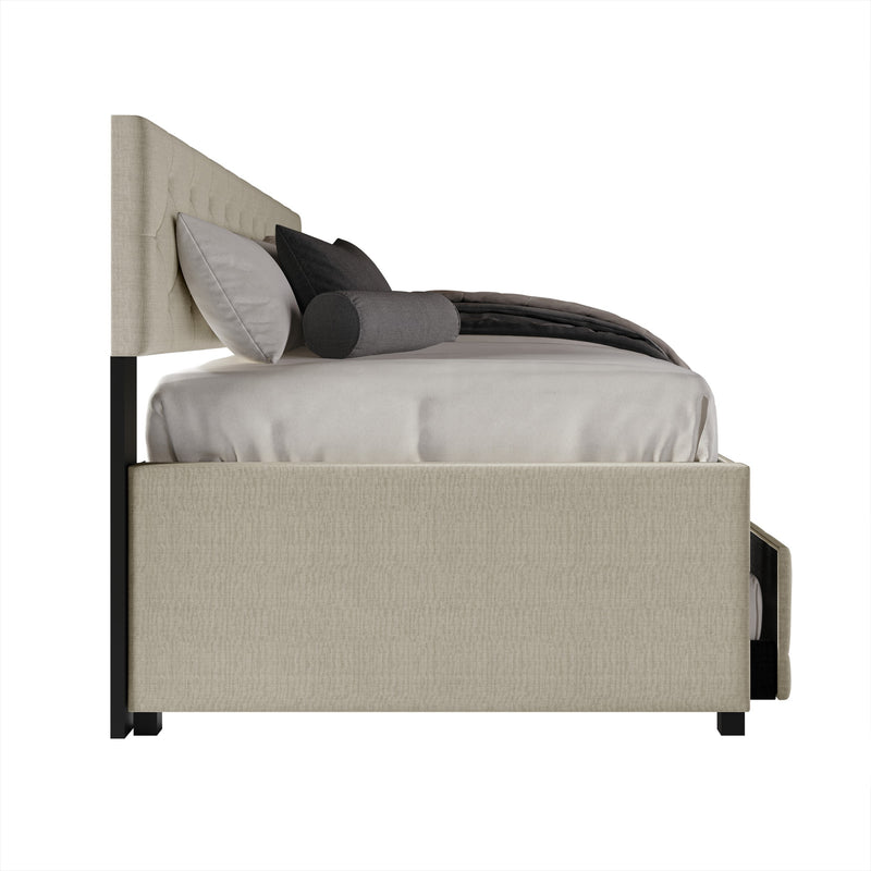 Home Design Tyler Daybed with Trundle for Adult, Warm Gray