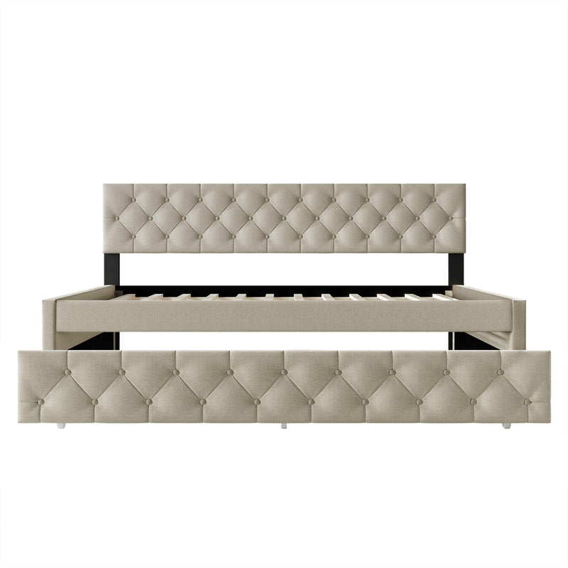 Home Design Tyler Daybed with Trundle for Adult, Warm Gray