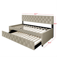 Home Design Tyler Daybed with Trundle for Adult, Warm Gray