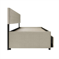 Home Design Tyler Daybed with Trundle for Adult, Warm Gray