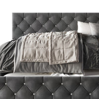 Home Design Darcey Luxurious Velvet Upholstered Daybed with Pull-Out Trundle, Diamond Button Tufted, Easy Assembly