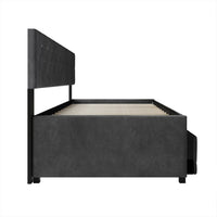 Home Design Darcey Luxurious Velvet Upholstered Daybed with Pull-Out Trundle, Diamond Button Tufted, Easy Assembly